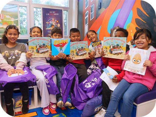kids with books